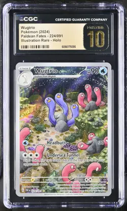 WUGTRIO 224/091 - POKEMON TCG ILLUSTRATION RARE HOLO PALDEAN FATES 2024 CGC 10 - Image 1