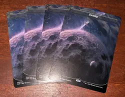 MTG: Swamp #242 BORDERLESS Space-ic, NM 4 Card Playset Unfinity Chase Land Card! - Image 1