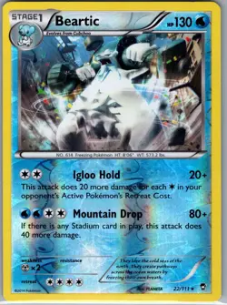 Beartic 22/111 Reverse Holo XY - Furious Fists - Pokemon Card - NM - Image 1