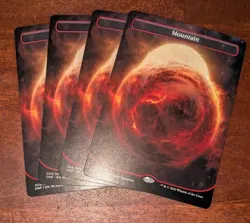 MTG: Mountain #243 BORDERLESS Space-ic, NM 4 Card Playset Unfinity Land Cards! - Image 1