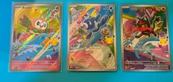 Pokemon TCG Rowlet Litten Popplio Holo Promo Cards Lot English - Image 1