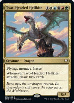MTG Two-Headed Hellkite, NM-Mint, English Commander: Dominaria United - Image 1