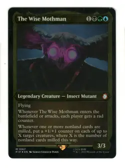 MTG The Wise Mothman Display Foil Etched Thick Stock Fallout Magic The Gathering - Image 1