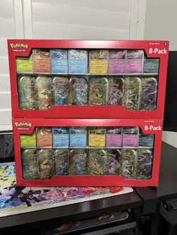 Costco Pokemon Prismatic Evolutions 8 Mini Tins 2 Pack - Image 1