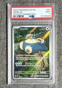 Pokemon 151 Snorlax #051 Promo PSA 9 Scarlet & Violet - Image 1