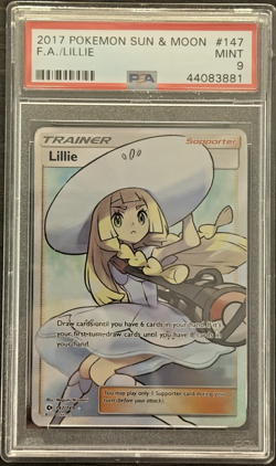 Pokemon Lillie #147 Sun & Moon Full Art - PSA Mint 9 - Image 1