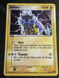 2005 Pokemon Pop Series 2 Holo Raikou 3/17 LP - Image 1