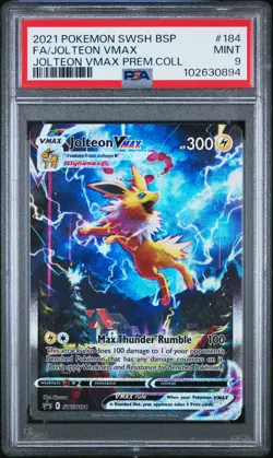 2021 POKEMON SWSH BLACK STAR PROMO #184 FULL ART/JOLTEON VMAX PSA 9 - Image 1