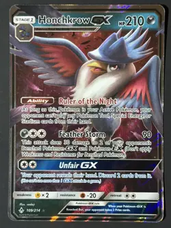 Honchkrow GX Holo SM - Unbroken Bonds 109/214 NM Pokemon TCG - Image 1