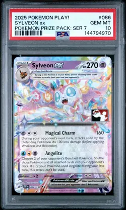2025 POKEMON PLAY! POKEMON PRIZE PACK: SERIES 7 #086 SYLVEON EX PSA 10 - Image 1
