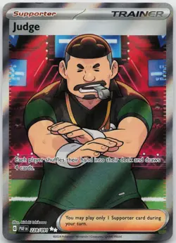 Judge 228/091 Ultra Rare Paldean Fates Pokemon Holo Near Mint - Image 1