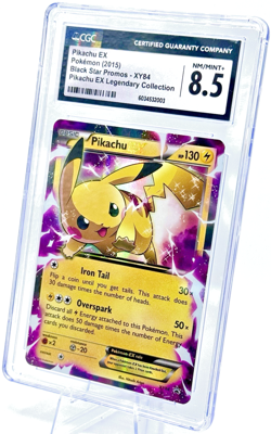 2015 Pokemon Legendary Collection Black Star Promo Holo PIKACHU EX #XY84 CGC 8.5 - Image 3
