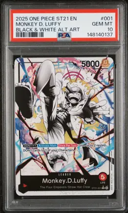 One Piece ST21-001 Monkey D Luffy Gear 5 Alt Art Parallel PSA 10 - Image 1
