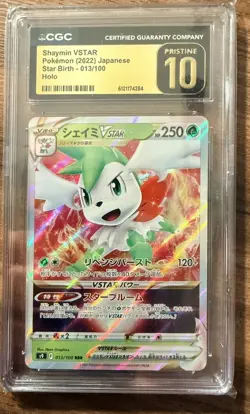 ✨✨ CGC 10 Pristine Shaymin VSTAR 013/100 Star Birth Pokemon Card - Image 1