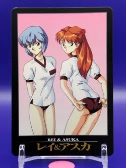 Asuka ＆ Rei Ayanami Evangelion Card 1996 First Edition No.17 Japanese BANDAI TCG - Image 1