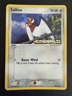 Taillow #68/106 EX Emerald Reverse Holo Pokemon Card 2005 Stamped - Image 1