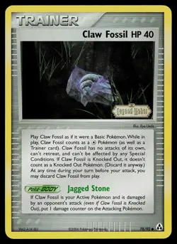 Pokemon Card - Claw Fossil Legend Maker 78/92 Common Reverse Holo Stamped - Image 1