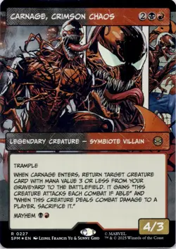 Carnage, Crimson Chaos (FOIL) SPM #227 Spider-Man Magic: The Gathering NM - Image 1