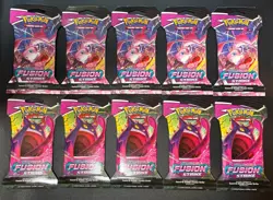 Pokemon TCG Sword & Shield Fusion Strike Sleeved Booster Pack 10 QTY Gengar Mew - Image 1