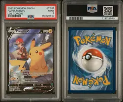 2022 POKEMON SWORD & SHIELD LOST ORIGIN #TG16 FA/PIKACHU V LOST ORIGIN PSA 9 9A - Image 3