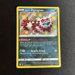 Pokemon TCG Galarian Zigzagoon Shining Fates SV078/SV122 Holo Shiny Holo Rare - Image 1