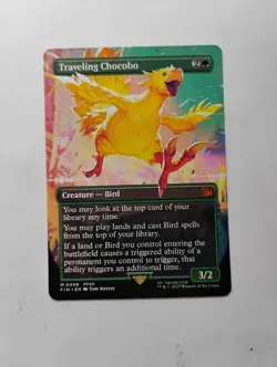 MTG Traveling Chocobo Final Fantasy #0406 Mythic Green Borderless Regular - Image 1