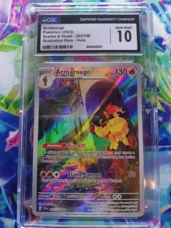 Pokemon 2023 Armarouge Scarlet & Violet 203/198 Illustration Rare Holo CGC 10 - Image 1
