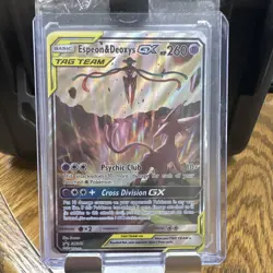 Pokemon Espeon & Deoxys GX SM240 SM Black Star Promo Holo TAG TEAM 260 HP - Image 1