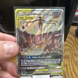 Pokemon Espeon & Deoxys GX SM240 SM Black Star Promo Holo TAG TEAM 260 HP - Image 2
