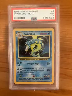 Pokemon TCG Base Set Gyarados 6/102 Holo PSA 7 NM - Image 1