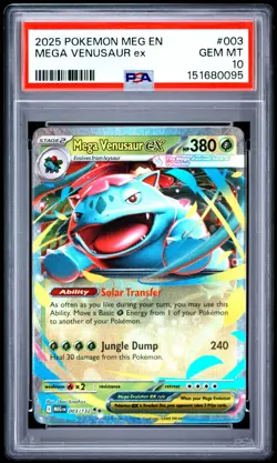 2025 POKEMON MEG EN-MEGA EVOLUTION 003 MEGA VENUSAUR EX PSA 10 - Image 1