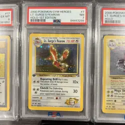 Pokemon Gym Heroes - LT. Surge Fearow Magneton Electabuzz Graded Lot - Image 3
