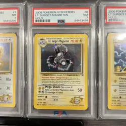 Pokemon Gym Heroes - LT. Surge Fearow Magneton Electabuzz Graded Lot - Image 4