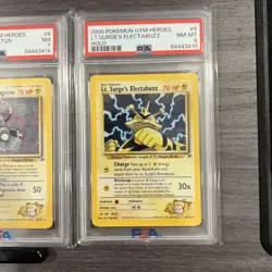 Pokemon Gym Heroes - LT. Surge Fearow Magneton Electabuzz Graded Lot - Image 5