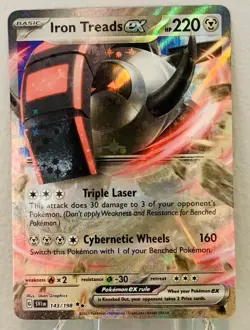Iron Treads ex 143/198 Double Rare Scarlet & Violet Pokemon Pack Fresh Near Mint - Image 1