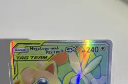 Pokemon TCG Mega Lopunny & Jigglypuff GX 261/236 Cosmic Eclipse Rainbow Rare Fu… - Image 3