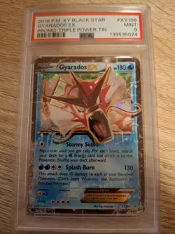 Pokemon Gyarados EX Triple Power Tin Black Star Holo Promo XY106 PSA 9 Mint - Image 1