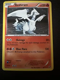 Pokemon TCG Reshiram 26/114 Holo Black White Ungraded - Image 1