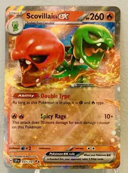 SCOVILLAIN EX 037/191 SURGING SPARKS POKEMON (DOUBLE RARE, NM) - Image 1