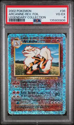 Arcanine Reverse Holo #36 2002 Pokemon Legendary Coll. PSA 4 - Image 1