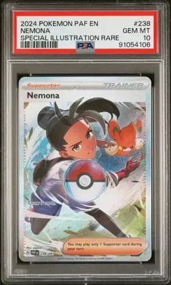 2024 POKEMON PAF EN-PALDEAN FATES SPECIAL ILLUSTRATION RARE #238 NEMONA PSA 10 - Image 1