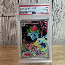 Pokemon Ivysaur Me01: Mega Evolution Illustration Rare PSA 10 Holo 134/132 2025 - Image 1