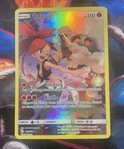 Pokemon TCG Torkoal 237/236 Secret Rare Full Art, Sun & Moon Cosmic Eclipse - Image 1