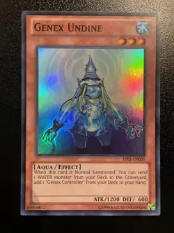 Yugioh Genex Undine AP01-EN005 Super Rare Unlimited Edition NM WITH FREE CONTROL - Image 1