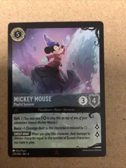 Disney Lorcana Illumineer's Quest 225 Mickey Mouse Playful Sorcerer Rare FOIL - Image 1