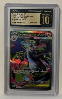CGC 10 Pristine Mega Charizard ex 094/080 SR Inferno X M2 Pokemon Card - Image 1