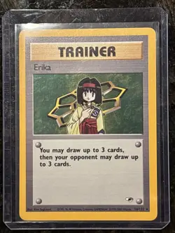 Pokemon TCG Erika Trainer Card 16/132 Holo Rare Gym Heroes - Image 1