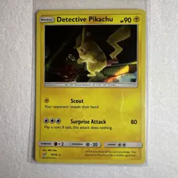 Pokemon TCG Detective Pikachu Holo Rare Card 10/18 Light Play - Image 2
