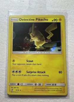 Pokemon TCG Detective Pikachu Holo Rare Card 10/18 Light Play - Image 4