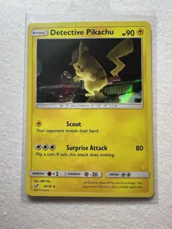 Pokemon TCG Detective Pikachu Holo Rare Card 10/18 Light Play - Image 5